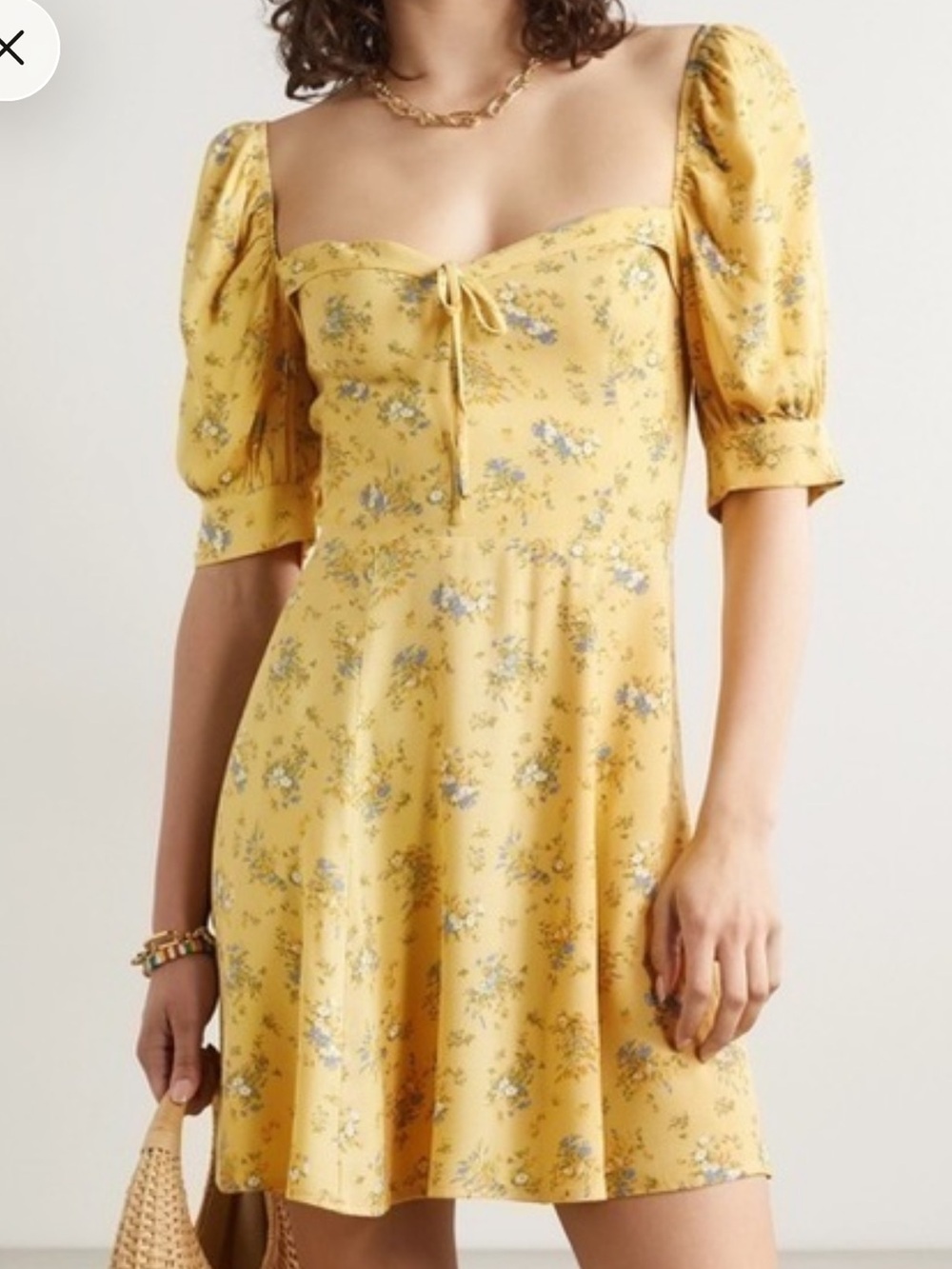 REFORMATION FLORAL LILLET DRESS PUFF SLEEVE 16